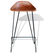 Barhocker 4 Stk. Braun Echtleder
