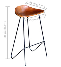 Barhocker 4 Stk. Braun Echtleder