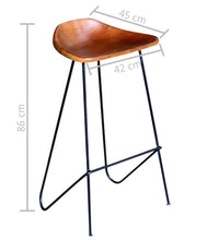 Barhocker 6 Stk. Braun Echtleder
