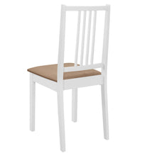Esszimmerstühle mit Polstern 6 Stk. Weiß Massivholz