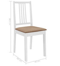 Esszimmerstühle mit Polstern 6 Stk. Weiß Massivholz