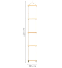 Kinder-Strickleiter Massivholz und PE 30x168 cm