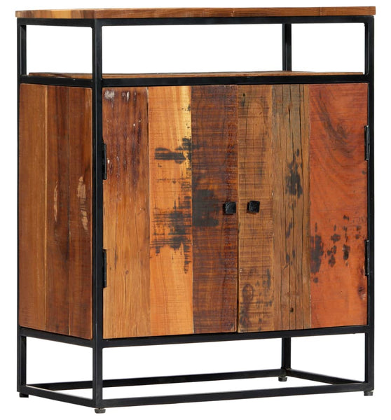 Beistellschrank 60x35x76 cm Massives Altholz und Stahl