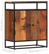 Beistellschrank 60x35x76 cm Massives Altholz und Stahl
