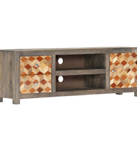 TV-Schrank Grau 120x30x40 cm Massivholz Mango