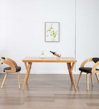 Esszimmerstühle 2 Stk. Schwarz Bugholz und Kunstleder