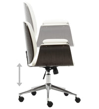 Bürostuhl Weiß Bugholz und Kunstleder