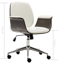Bürostuhl Weiß Bugholz und Kunstleder
