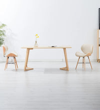 Esszimmerstühle 2 Stk. Cremeweiß Kunstleder und Bugholz