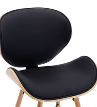 Esszimmerstühle 2 Stk. Schwarz Kunstleder und Bugholz