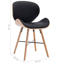 Esszimmerstühle 2 Stk. Schwarz Kunstleder und Bugholz