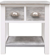 Beistelltisch Grau 40x40x40 cm Paulownia Holz