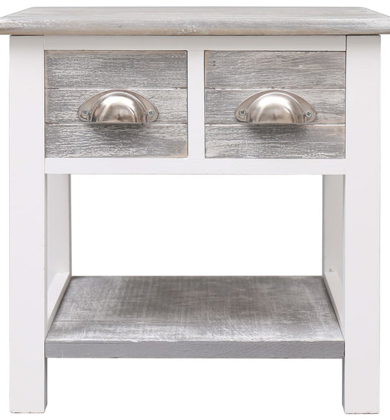 Beistelltisch Grau 40x40x40 cm Paulownia Holz