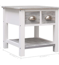 Beistelltisch Grau 40x40x40 cm Paulownia Holz