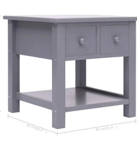 Beistelltisch Grau 40×40×40 cm Paulownia Holz