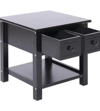 Beistelltisch Schwarz 40x40x40 cm Paulownia Holz