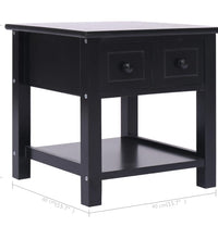 Beistelltisch Schwarz 40x40x40 cm Paulownia Holz