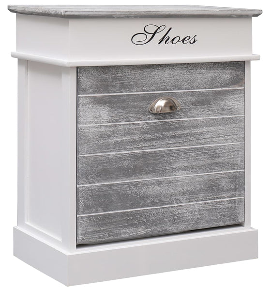 Schuhschrank Grau 50 x 28 x 58 cm Paulownia Holz