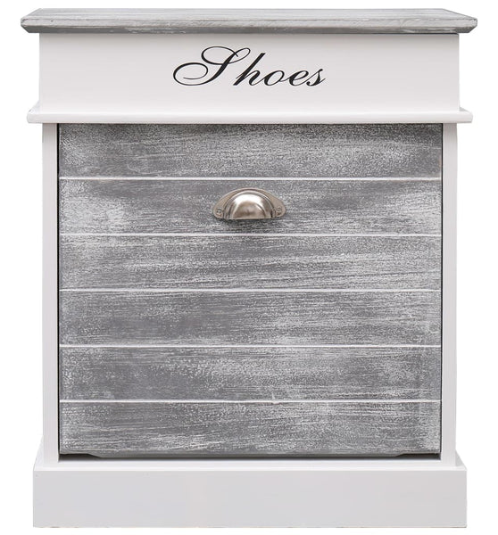 Schuhschrank Grau 50 x 28 x 58 cm Paulownia Holz