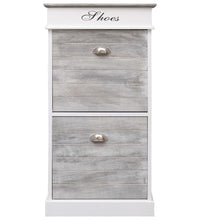 Schuhschrank Grau 50 x 28 x 98 cm Paulownia Holz