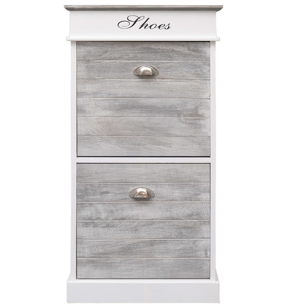 Schuhschrank Grau 50 x 28 x 98 cm Paulownia Holz