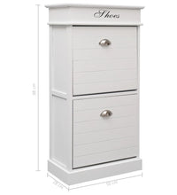 Schuhschrank Weiß 50 x 28 x 98 cm Paulownia Holz