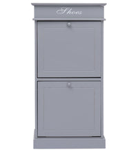 Schuhschrank Grau 50 x 28 x 98 cm Paulownia Holz