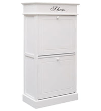 Schuhschrank Weiß 50 x 28 x 98 cm Paulownia Holz