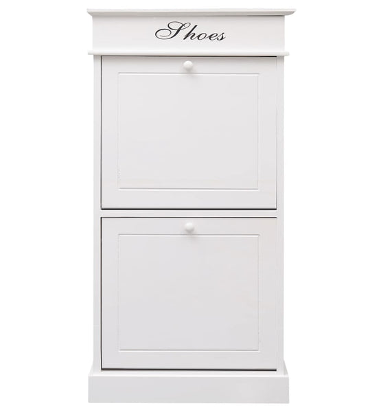 Schuhschrank Weiß 50 x 28 x 98 cm Paulownia Holz