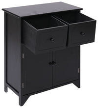 Beistellschrank 60x30x75 cm Schwarz Massivholz Paulownia