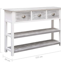 Sideboard Antik-Grau 115x30x76 cm Holz