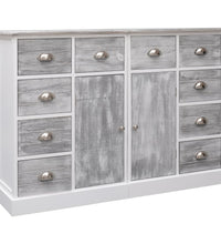 Sideboard mit 10 Schubladen Grau 113x30x79 cm Holz