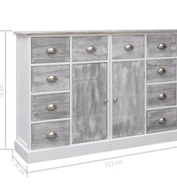Sideboard mit 10 Schubladen Grau 113x30x79 cm Holz