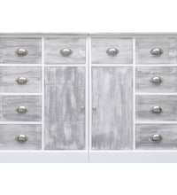 Sideboard mit 10 Schubladen Grau 113x30x79 cm Holz