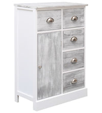 Sideboard mit 10 Schubladen Grau 113x30x79 cm Holz