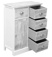Sideboard mit 10 Schubladen Grau 113x30x79 cm Holz