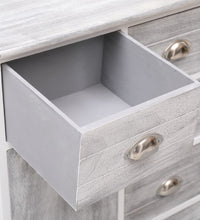 Sideboard mit 10 Schubladen Grau 113x30x79 cm Holz