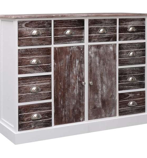 Sideboard mit 10 Schubladen Braun 113x30x79 cm Holz