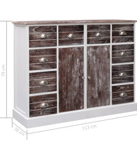 Sideboard mit 10 Schubladen Braun 113x30x79 cm Holz
