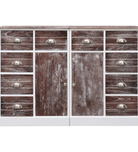 Sideboard mit 10 Schubladen Braun 113x30x79 cm Holz