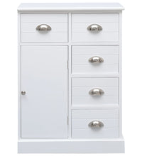 Sideboard mit 10 Schubladen Weiß 113x30x79 cm Holz