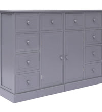 Sideboard mit 10 Schubladen Grau 113x30x79 cm Holz