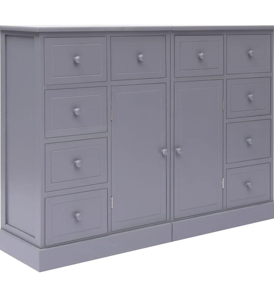 Sideboard mit 10 Schubladen Grau 113x30x79 cm Holz