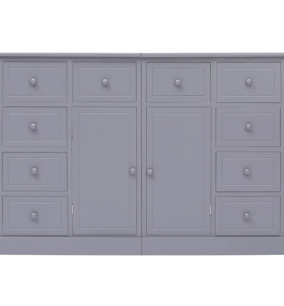 Sideboard mit 10 Schubladen Grau 113x30x79 cm Holz