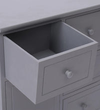 Sideboard mit 10 Schubladen Grau 113x30x79 cm Holz