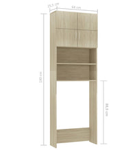 Waschmaschinenschrank Sonoma-Eiche 64x25,5x190 cm Holzwerkstoff