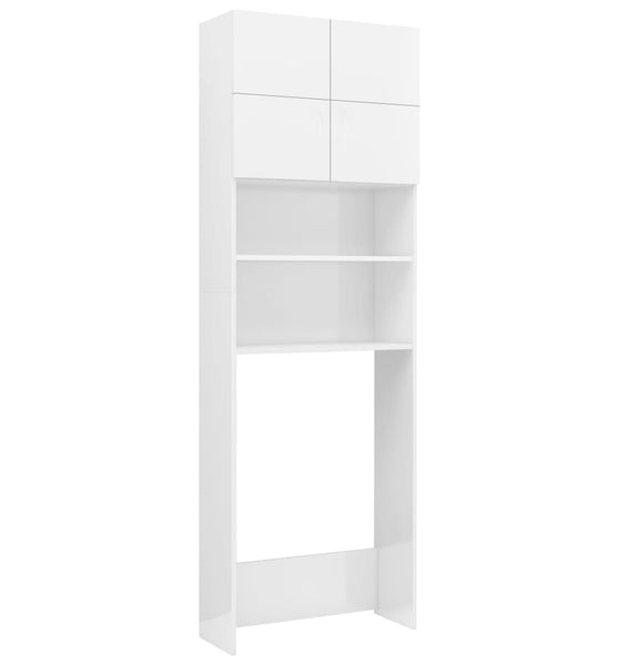 Waschmaschinenschrank Hochglanz-Weiß 64x25,5x190 cm