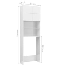 Waschmaschinenschrank Hochglanz-Weiß 64x25,5x190 cm