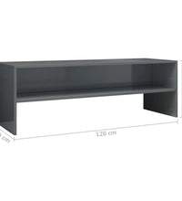 TV-Schrank Hochglanz-Grau 120x40x40 cm Holzwerkstoff