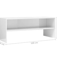 TV-Schrank Hochglanz-Weiß 100x40x40 cm Holzwerkstoff